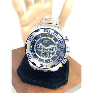 Invicta Men's Watch 22319 Pro Diver Quartz Chronograph Blue Silver Dial Steel